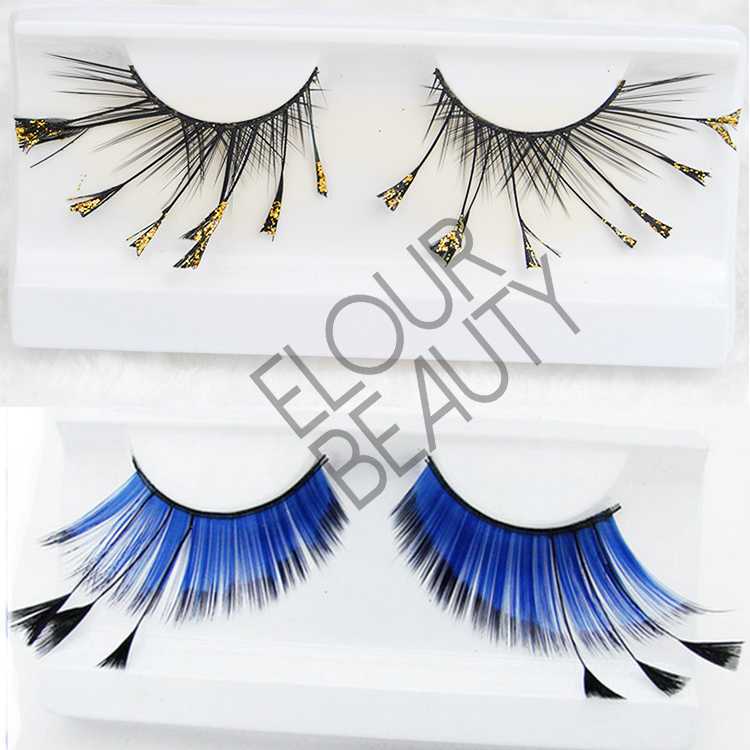 Cheap price party lashes made in feather for Halloween ES58